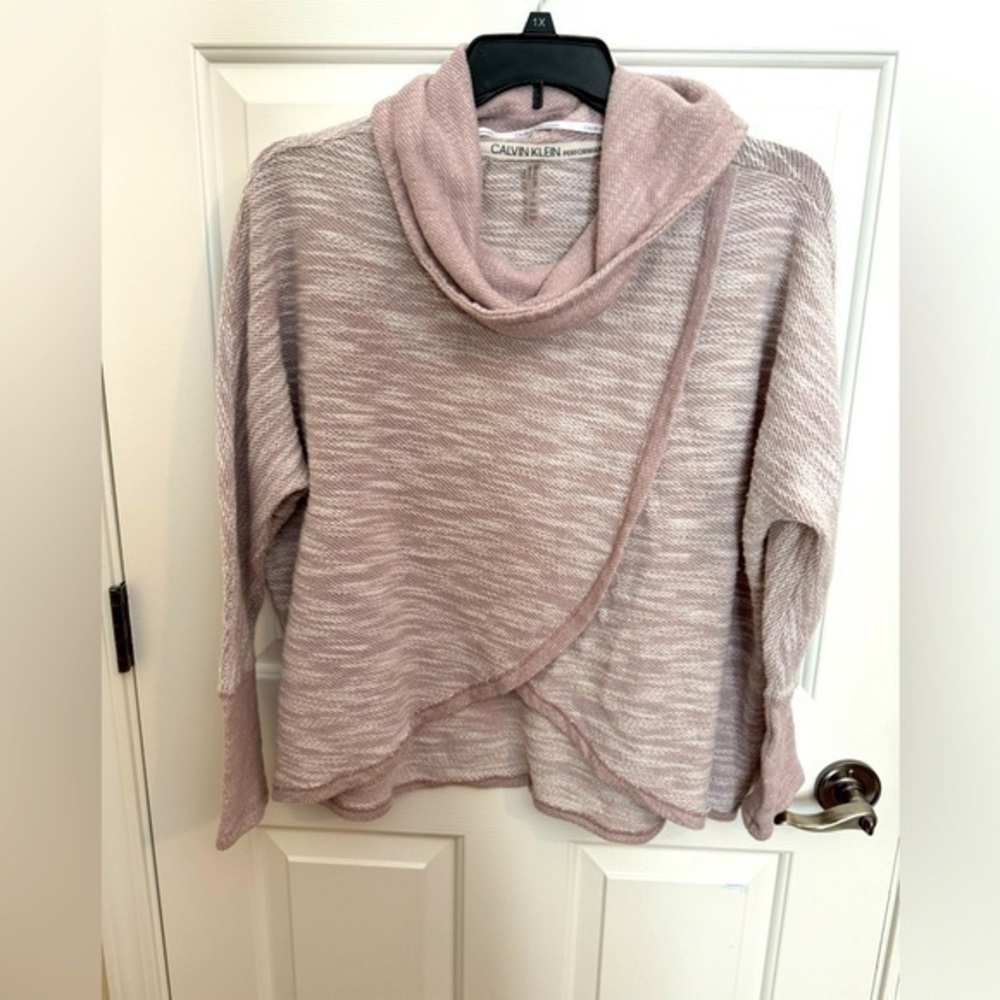 Calvin Klein cowlneck hi-low tulip wrap